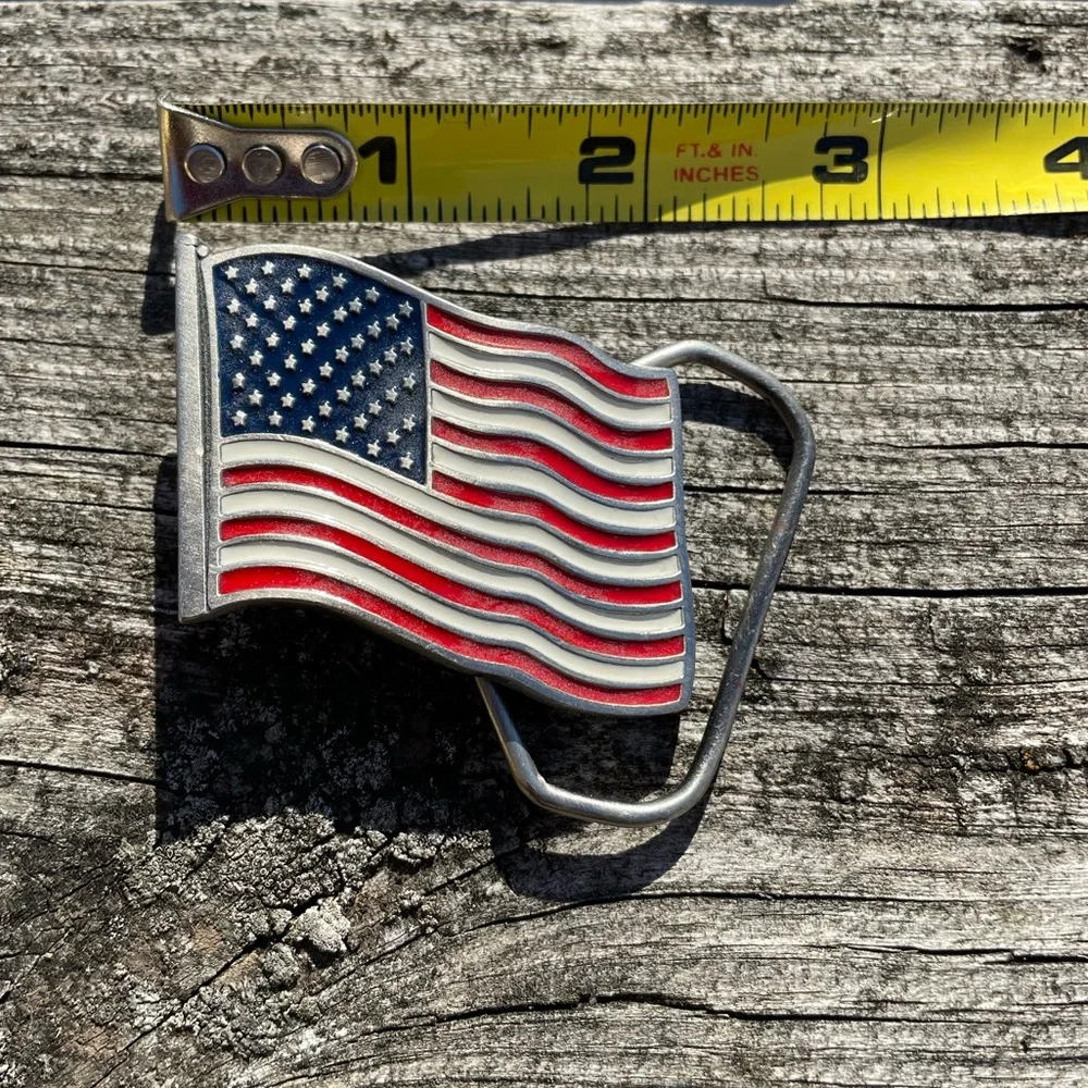 The Great American Buckle Co Small Unisex American Flag Buckle Fits 1.5” Belt